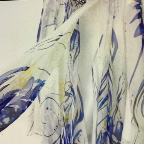 Terani White Floral Rhinestone Strapless Dress - Picture 4 of 7